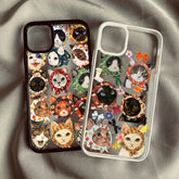 Colorful Cat Clear Phone Case for iPhone